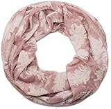 styleBREAKER Loop Schal mit gewebtem Feder Muster, Schlauchschal, Tuch, Unisex 01017068, Farbe:Altrose
