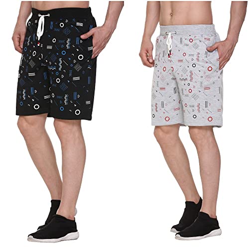 Image of Men's Cotton Sports Shorts with Zipper Pocket (Pack of 2)