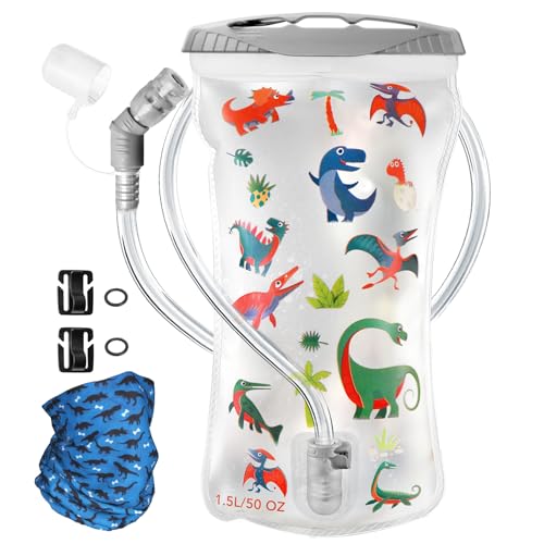 CHERAINTI Hydration Bladder, 1.5 Liter Kids Water Bladder for Hiking Backpack, BPA-Free Water Reservoir Bag Pouch, Leak Proof Hydration Pack Replacement for Outdoor Running Camping Cycling Skiing