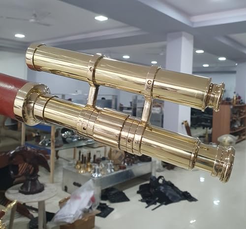 Telescope Nautical Brass 64" con trípode de madera miniatura 3