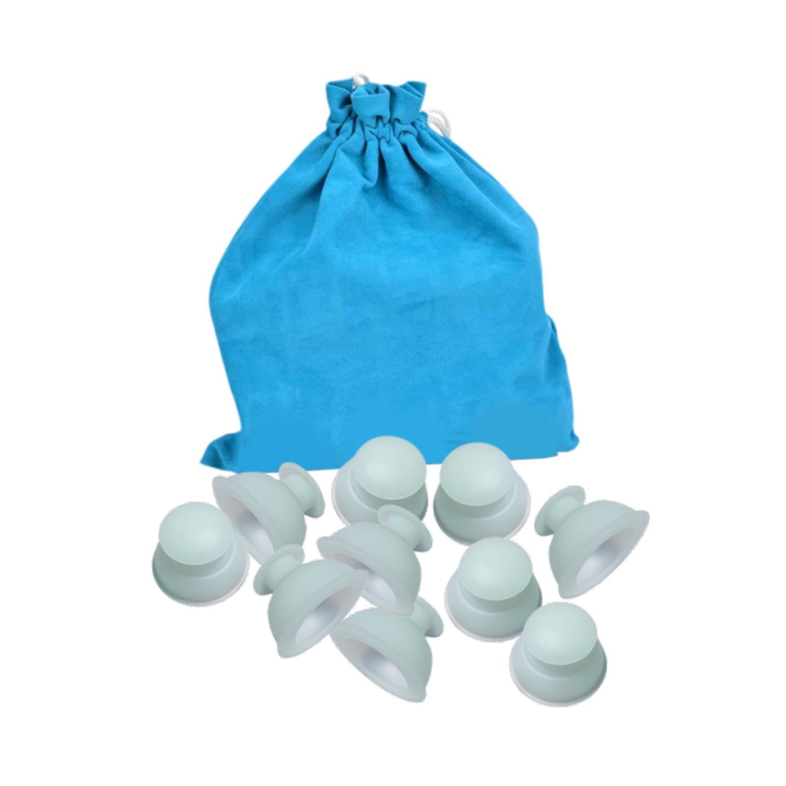 Juego de 10 Ventosas de Silicona Profesionales para Masaje con Ventosas de Vacío para Brazos, Relajación Corporal Y Espalda, Blanco
