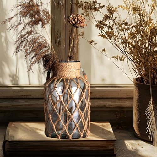 Bouteille décorative enveloppée d'une corde pour salon et table basse chaleureuse