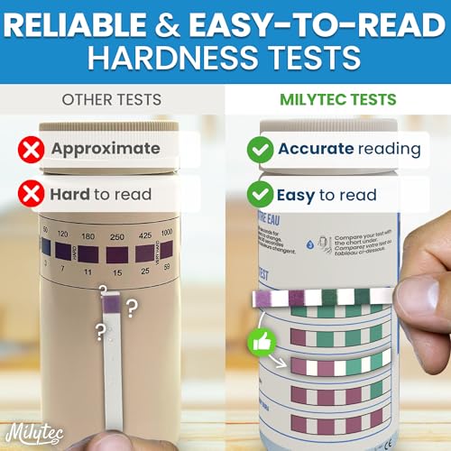 Image of Water Hardness Test Strips, 150 Tests - No More Guessing: 5-Pad Color Chart for Accurate Results - Hard Water Test Kit for Home, Well, Pool, Spa & Softener