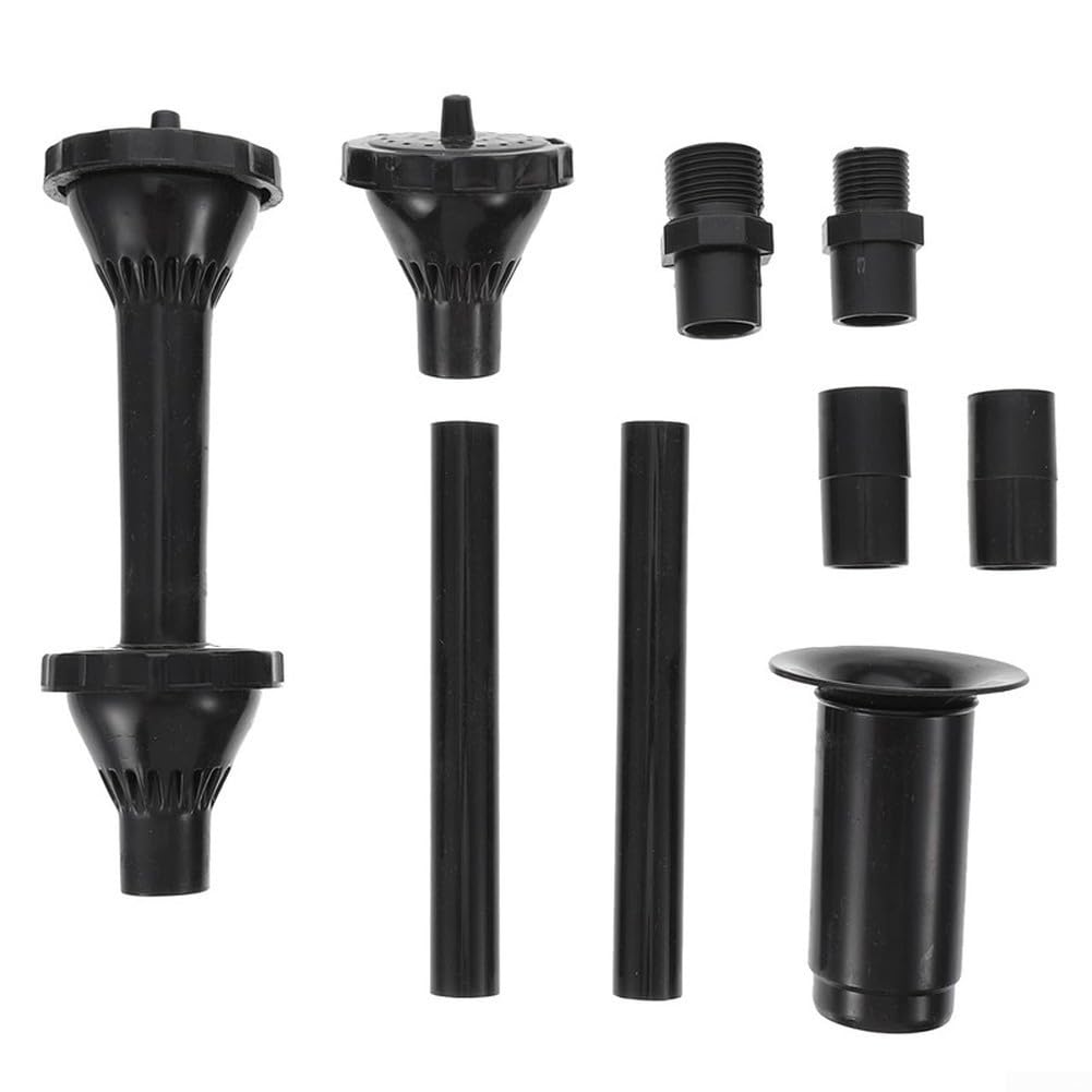 FABULETTA Set di teste per fontana in plastica con ugelli regolabili in altezza e tubo di prolunga per acqua da giardino e laghetto, confezione da 2 pezzi (B)