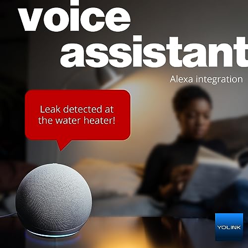 Image of YoLink Water Leak Detector 4 with 105dB Audio Alarm, Freeze Warning, App Push, Email Alerts and Limited Text - Smart Water Sensor Alarm w / Alexa, IFTTT - 1 /4 Mile Long Range, Hub Required