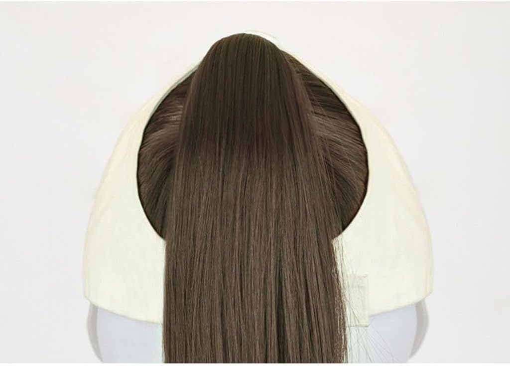 EARSHOT Wig Cap Baseball Cap Wig Cap, Women's Wig, Straight Hair Ponytail Wig Cap, Natural Look Synthetic Heat Resistant Fiber Wig, Suitable for Daily Party Use Headband Wig Human Hair (Color : 02)