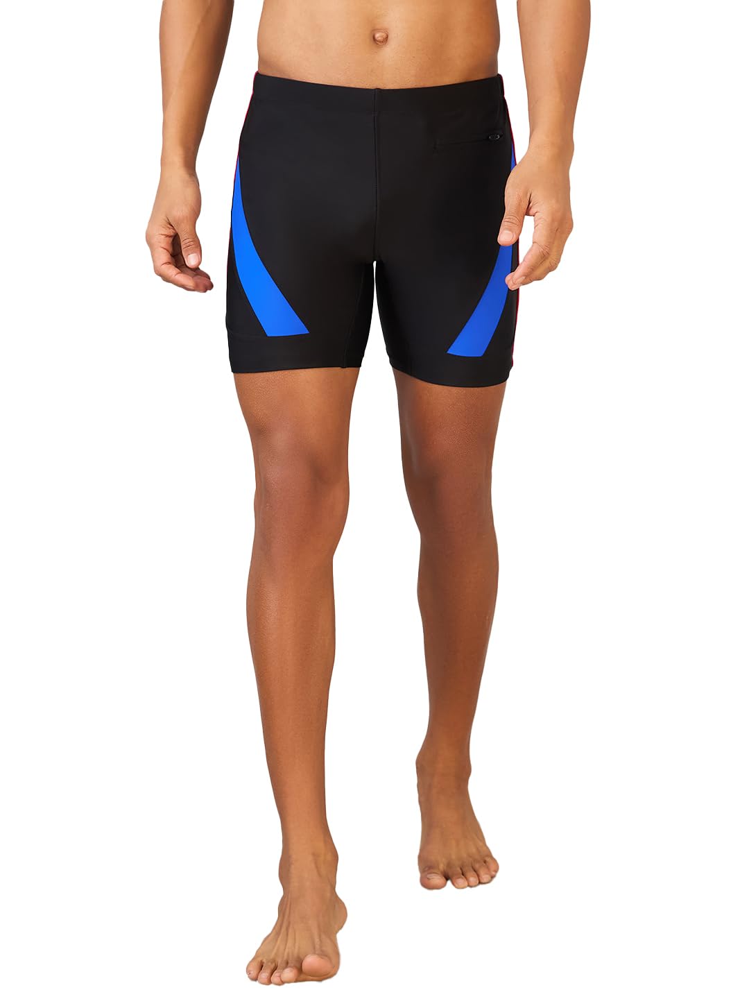 Men's Nylon Long U Cut Shorts with 1 Front Zip Pocket | Comfortable Athletic Shorts for Men-image-24