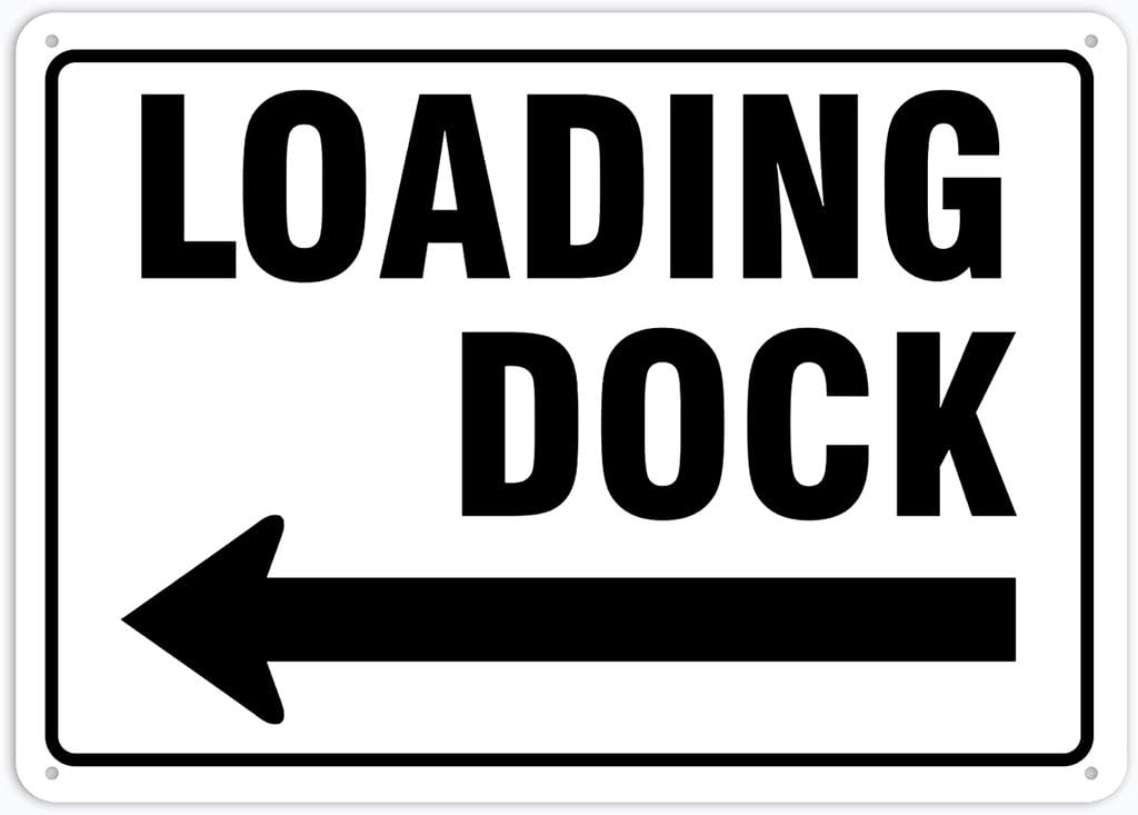 Xewazd A89 8"X12" Tin Facility Traffic Sign - Loading Dock Left Arrow | Home Club Cafe Bar Wall Decor
