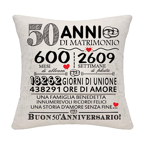 50 anni di matrimonio regalo 50 ° anniversario di matrimonio cuscino...