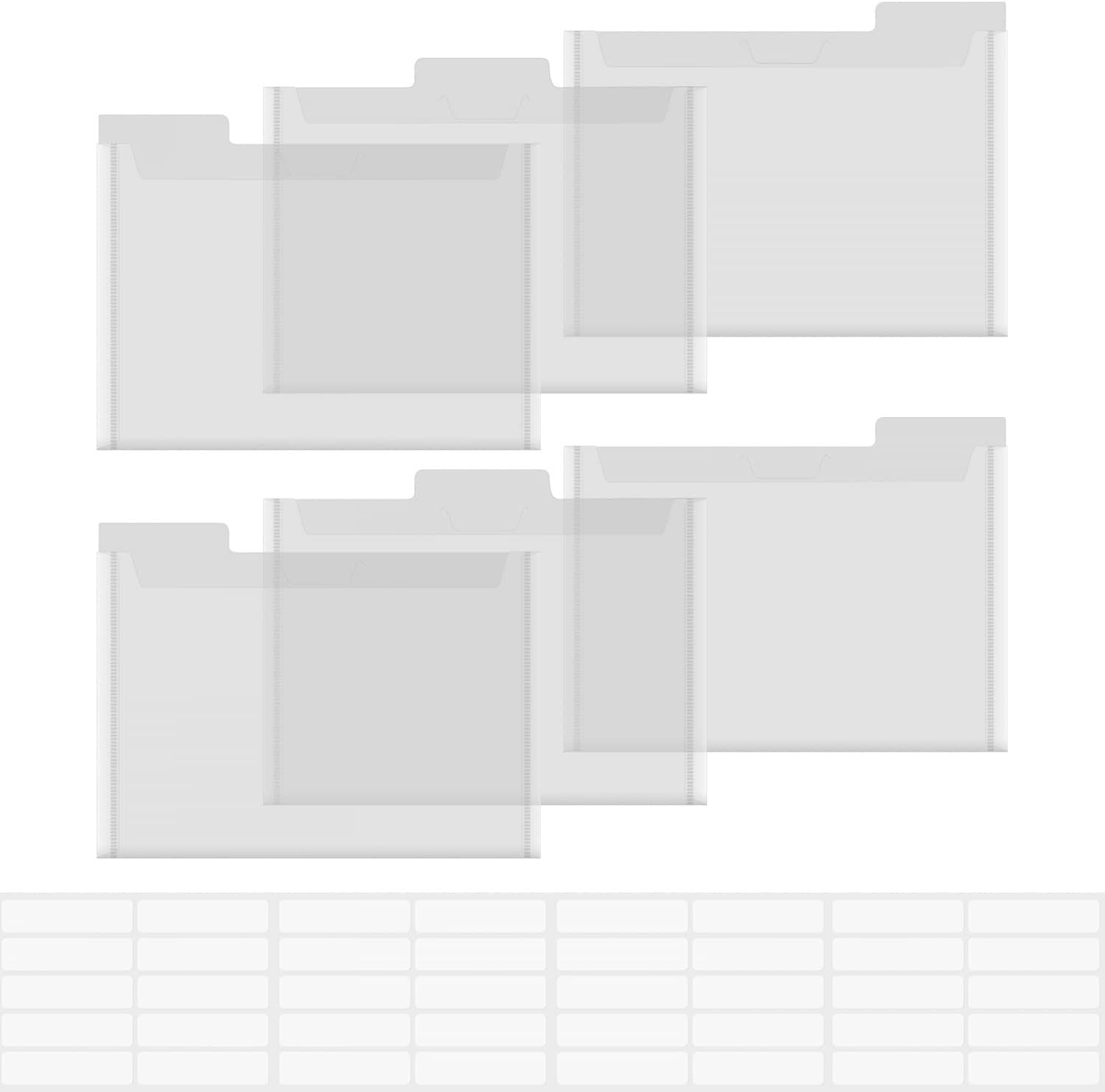 60Pcs/Set 30 Pcs Clear Die & Stamp Plastic Storage Bag with 30Pcs Labeling