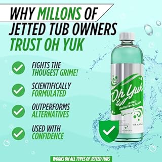 Oh Yuk Jetted Bathtub Cleaner for Jet Tubs, Whirlpools, The Most Effective Jetted Tub Cleaner, Septic Safe | Two 16 Ounce Bottles!