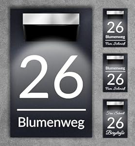 Manschin-Laserdesign LED Solar Hausnummer H1027