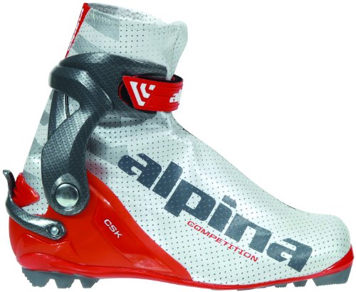 Alpina CSK Competition Series Cross-Country Nordic Skate Boots, Pearl White, 49