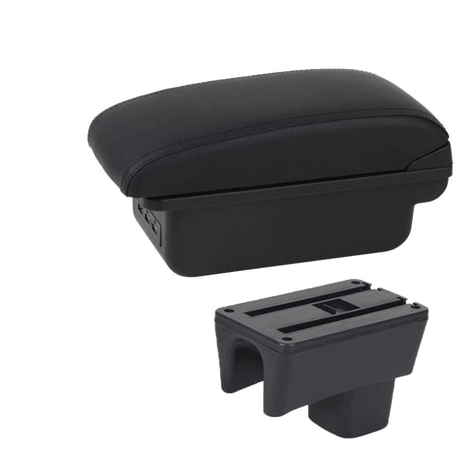 NOHEEU Car Armrest Box Center Console Storage Modification Parts For Swift 2005-2023(B1 Black line 3 USB)