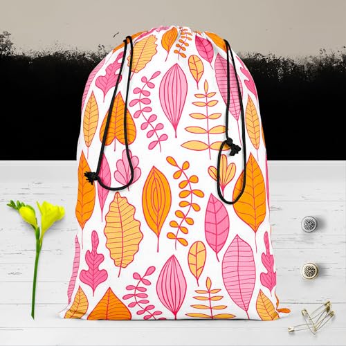 Image of ArtzFolio Leaf Art D5 | Reusable Sack Bag | Bag for Gym, Storage, Vegetable & Travel