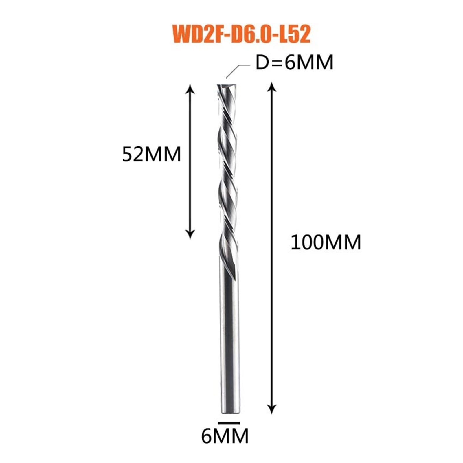 2-schneidiger Hartmetallfräser Mit 3,175–8 Mm Spiralfräser