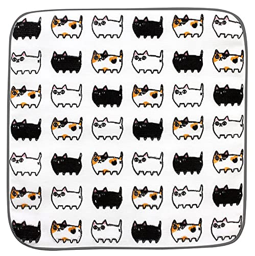 セラミック藍 ガーゼハンカチ 猫3兄弟 渋滞中 13460 24×24cm