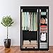 Armoire de Rangement Penderie Tissu Armoire Chambre Portable pour Chambre D'adulte avec Housse 5 Couches - 110x45x175cm, Noir