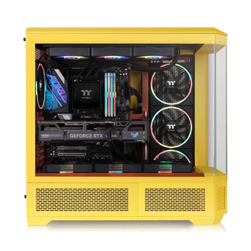Image of Thermaltake View 600 TG; Full Tower; 420mm Radiator Support; 480mm GPU Clearance; Hidden Connector Support; Rotatable PCIe Slots; 220mm PSU Clearance; Butter Caramel; CA-11H-00FMWN-00