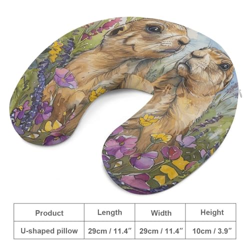 Almohada de viaje de espuma viscoelástica U forma portátil miniatura 2