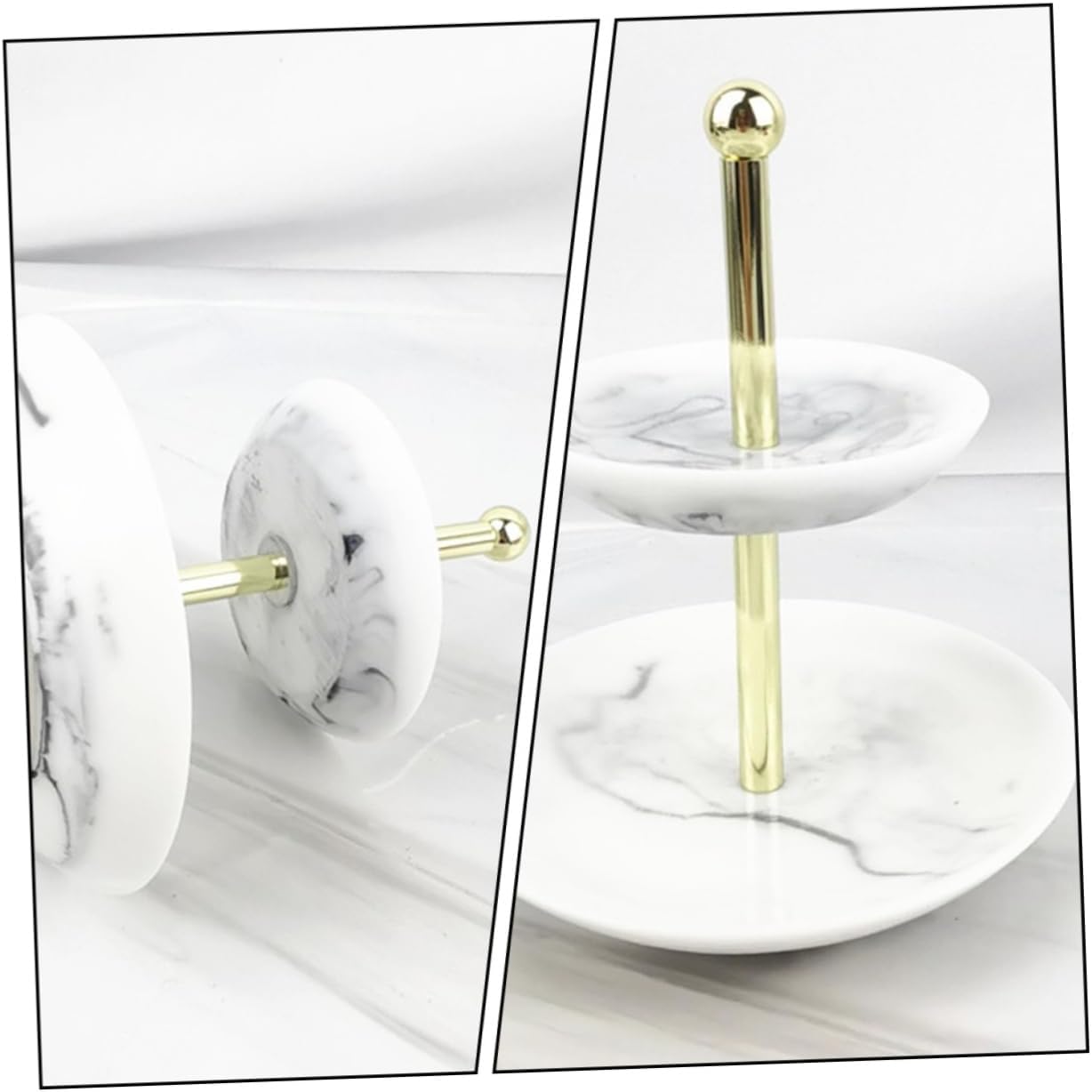 1Pc Multipurpose Jewelry Shelf Elegant Marble Design Jewelry Organizer for Bracelets Necklaces Watches Space Saving Storage for Home Use