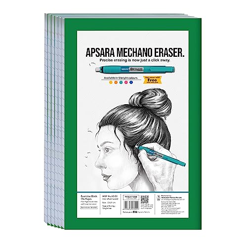 Image of Apsara Mahabar(foolscap) Longbook | 33 CM x 21 CM Approx - Pages 104 | Single Line Notebook | GSM 56 |Use For School,College Student & Professionals | Covers May Differ | Pack of 12 Books
