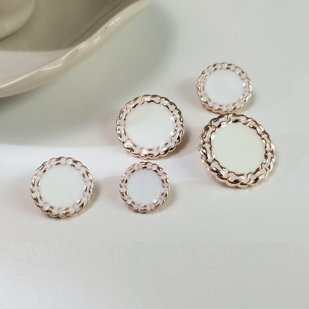 Botones Vintage, 20 Piezas, for Ropa de Mujer, cárdigans, Abrigos, proyectos Manualidades(White,22mm)