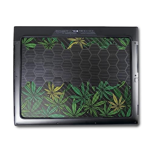 Image of MightySkins Carbon Fiber Skin Compatible with Alienware M18 R1 (2023) Full Wrap Kit - Cannabis Culture | Protective, Durable Textured Carbon Fiber Finish | Easy to Apply | Made in The USA