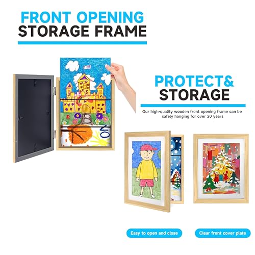 Image of Art Street A4 Kids Photo Frame for Paintings /Drawing /Artwork for walls Children Picture Frame & Easy Swappable Kids Art Frame (Beige, Size 9.2x12.6 inch)