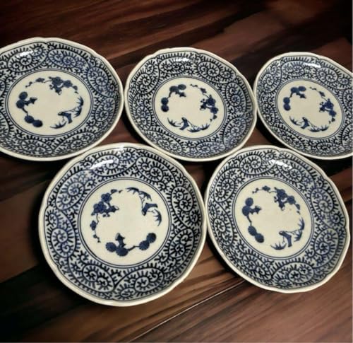 Mino Ware Ryuho Kiln Dyed Octopus Arabesque Old Imari Dishes