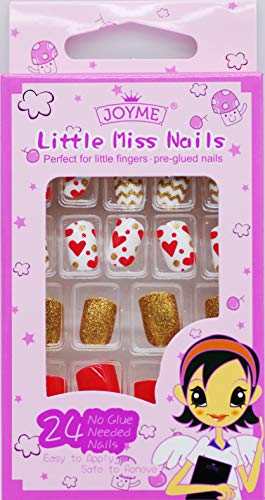 Kids False Nails for Girls 24pcs Press on Kids Fake Naile Cute Teenage Cartoon Animal Design Acrylic Artificial False Nail Tips With 1 Pack (TYPE34)