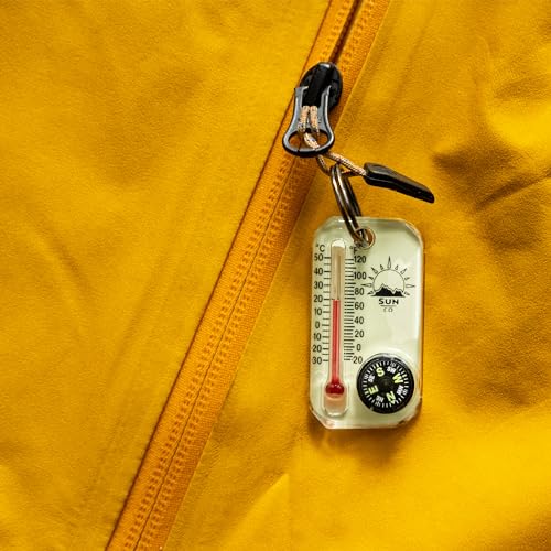 Sun-Company-LumaGage-Multi-Functional-Glow-in-The-Dark-Zipper-Pull-Compass-Thermometer-with-Wind-Chill-Chart-Ideal-for-Camping-Hiking-and-Outdoor-Navigation
