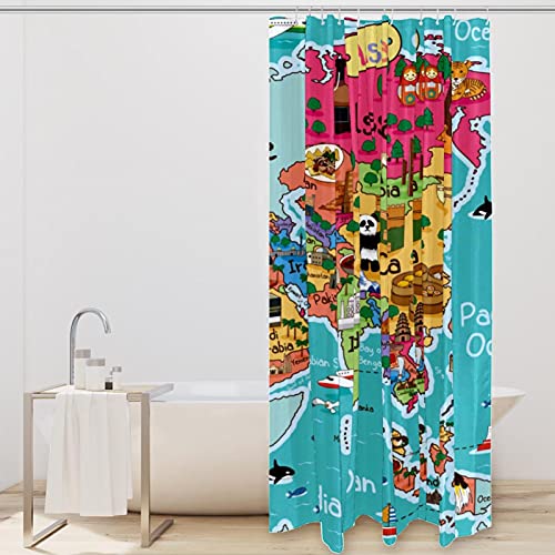 Rideau de douche Carte de l'Asie pour éviter les projections d'eau - 3