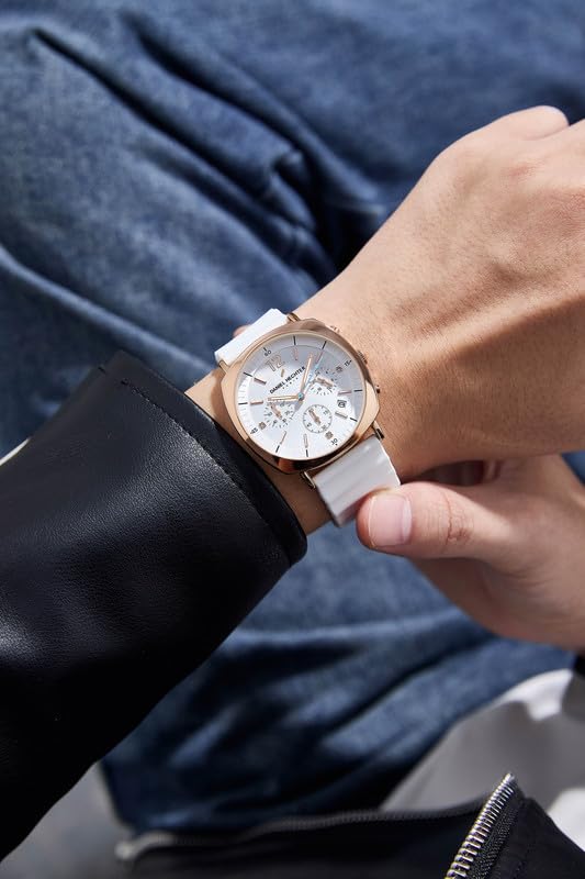 Image of Daniel Hechter Paris Cluny Collection Multifunction Watch for Men with Round Dial, Date Display Function, Quartz Movement and Wavy Pattern Silicon Strap - DHM1019