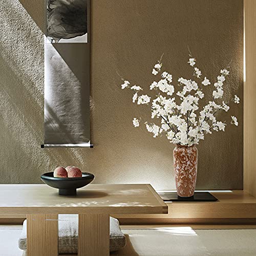 Lesing 4Pcs Cherry Blossom Flowers Artificial, Fake Silk Cherry Blossom Branches Tall Peach Blossom Flower Stems Arrangement For Wedding Home Office Party Decoration (White-1) #TOP4