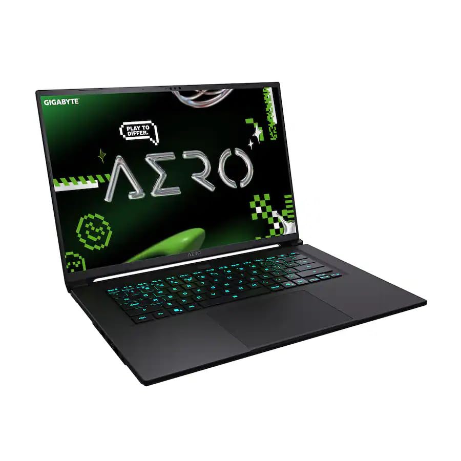 Image of GIGABYTE AERO X16 Gaming Laptop, 16 inch 165Hz WQXGA IPS Display, AMD Ryzen Al 7 350 8-Core, NVIDIA GeForce RTX 5060, 32GB DDR5 8TB SSD, RGB Backlit Keyboard, Wi-Fi 6E, 1080p + IR Camera, Win11 Pro