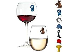 Silicon Wine Glass Drink Markers Horse Racing Themed Charms