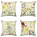 Artscope 4 Piezas Impermeables Funda de Cojines, de Exterior Funda de Almohada Cuadrado para Patio Balcón Jardín Sofá Oficina Hogar Decorativas 45x45cm, Flor Amarilla