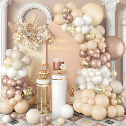 Beige Balloon Arch Kit - 108pcs Champagne Gold Balloon Garland with White Cream Beige Balloons, Neutral Boho Balloons Party Decorations for Birthday, Baby Shower, Anniversary, Engagement, Wedding Beige Balloon Arch Kit - 108pcs Champagne Gold Balloon Garland with White Cream Beige Balloons, Neutral Boho Balloons Party Decorations for Birthday, Baby Shower, Anniversary, Engagement, Wedding