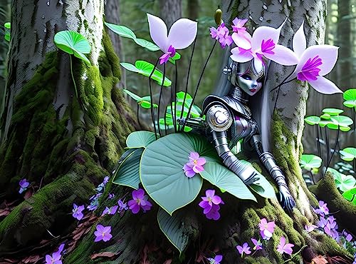 Cyclamen dans les bois art mural de 58 x 90 cm pour salon nature