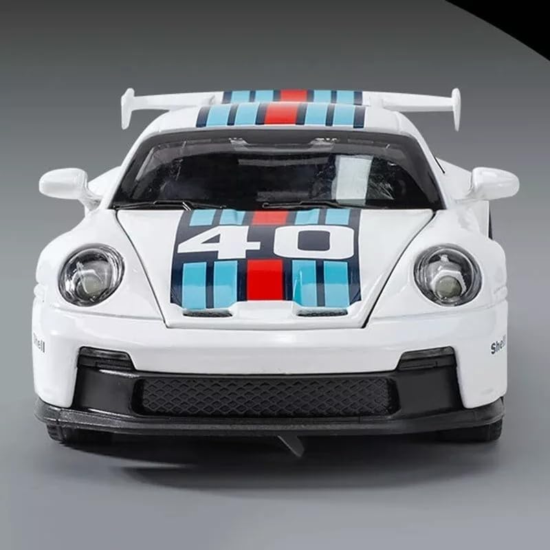 Image of Invite Enterprise Toys Porsche 911 GT3 RS RSR Turbo S Diecast Model Cars,Pull Back Car with Light and Sound Collectible Cars for Kids and Adult(White Color)