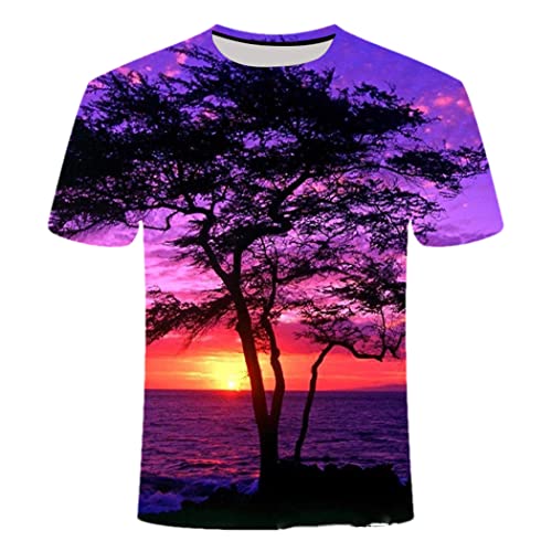 T-shirt d'été décontracté 4XL imprimé paysage 3D pour retrouver confiance et confort