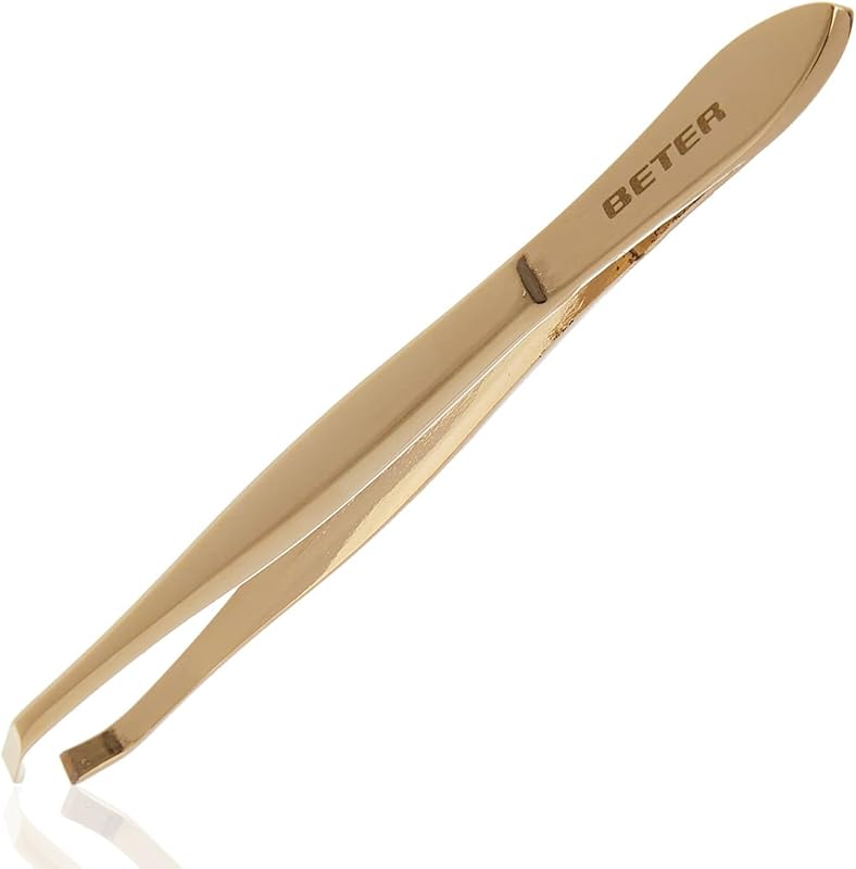 Beter – Pinzas de depilar para cejas de punta cangrejo para mayor precisión y visibilidad del pelo. Pinzas profesionales inoxidables - Pinza de cejas