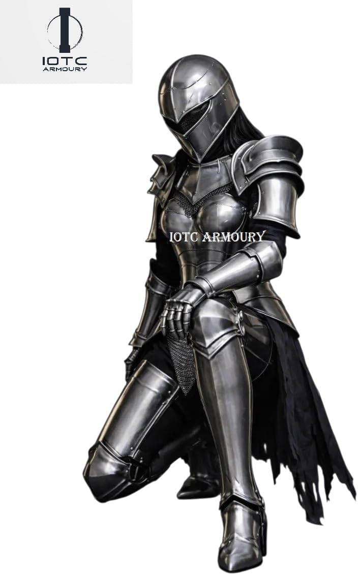 Medieval Female Dark Knight Armor | Brave Lady Gothic Steel Armor Set | Fantasy Warrior Queen Armor | Handmade Women’s Medieval Armor Perfect for LARP, Reenactment, Cosplay Event's & Halloween