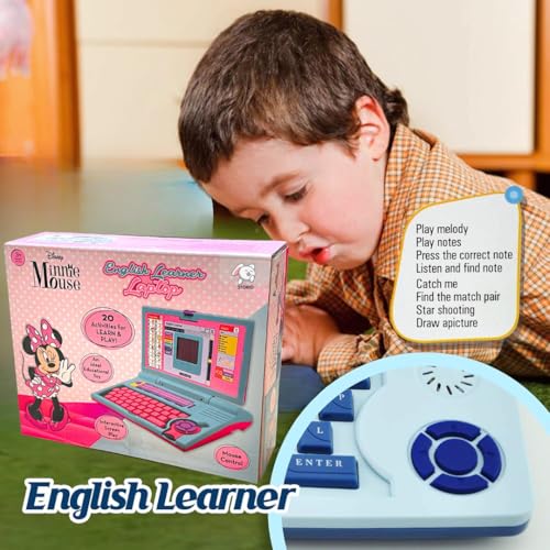 Storio Minnie Mouse Educational Laptop Computer Toy with Mouse | 1 Year Extended Warranty | Kids Above 3 Years | 20 Fun Activity Learning | Learn Letter Words Games Mathematics Music Logic Memory 6