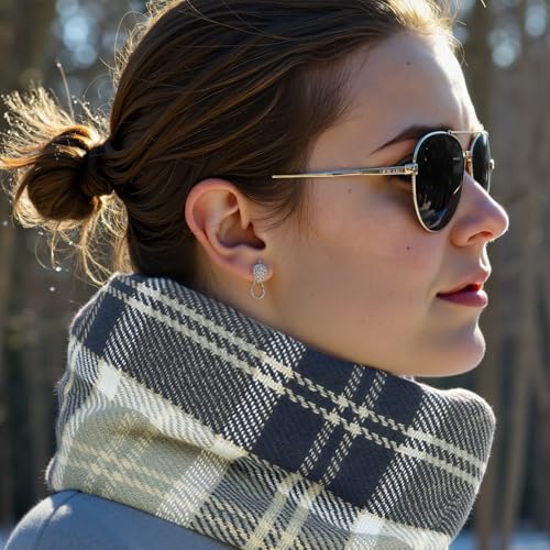 Image of Loritta Winter Scarf for Women, Long Plaid Shawl Wraps Scarves Gifts