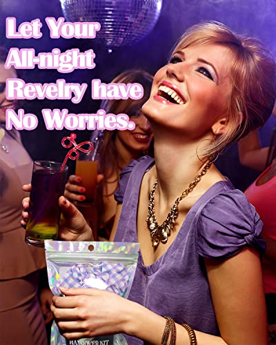 Image of SILFGRLF Stayin' Alive Bachelorette Party Hangover Kits Bags, 50 Pcs Holographic Bags (5 inchx7 inch) Bachelorette Party Supplies Last Disco Party Favors Printed