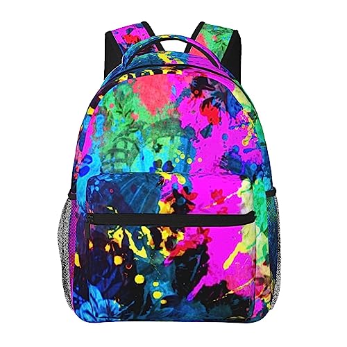 RIMENCH Backpack Paint Splatter Dark Colorful Business Travel Durable Laptops Backpack College Computer Bag for Women & Men