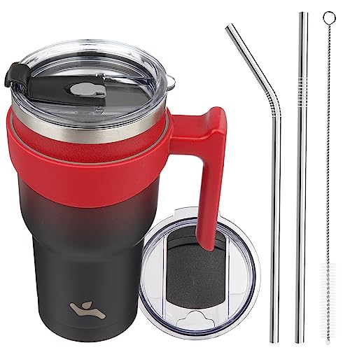 Image of Konokyo 30 oz Tumbler with Handle and Straw, Insulated Travel Mug