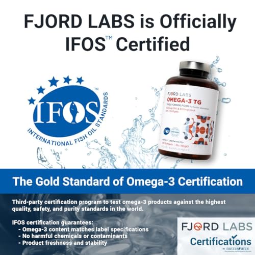 Omega-3 TG | Triglycerid-form | IFOS-zertifiziert | 900mg EPA und 600mg DHA pro 2 kapseln | 120 Kapseln hochdosiert